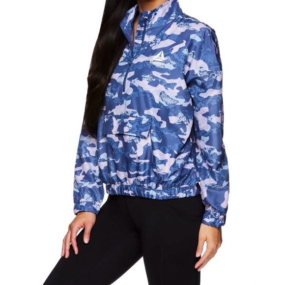 Reebok Women's Essential camo printed quarter zip windbreaker in a size XXL NWT - Picture 6 of 16